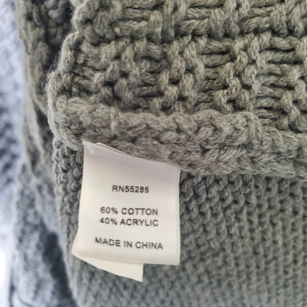 Express NWT Women's Y2K Gray Cowl Neck Cable Knit Cap Sleeve Sweater Mini Dress - Picture 6 of 9